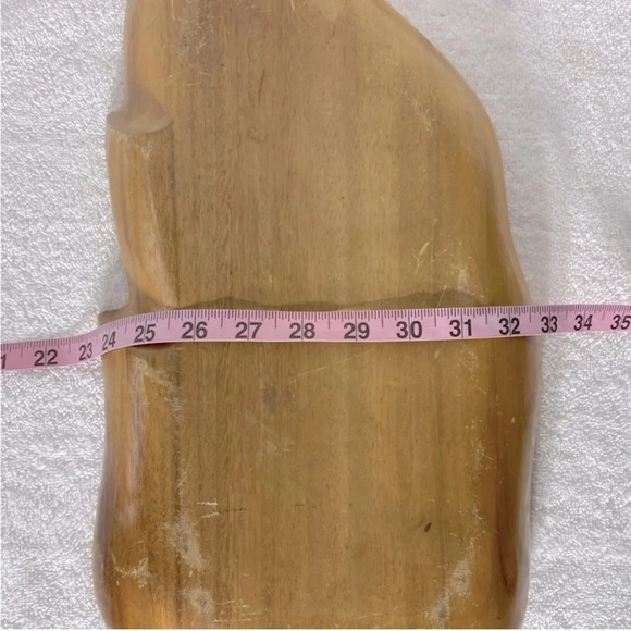 Vintage MCM Hawaiian Tiki Tropical Monkey Pod Wooden Palm Leaf Serving Dish Tray - Picture 12 of 13